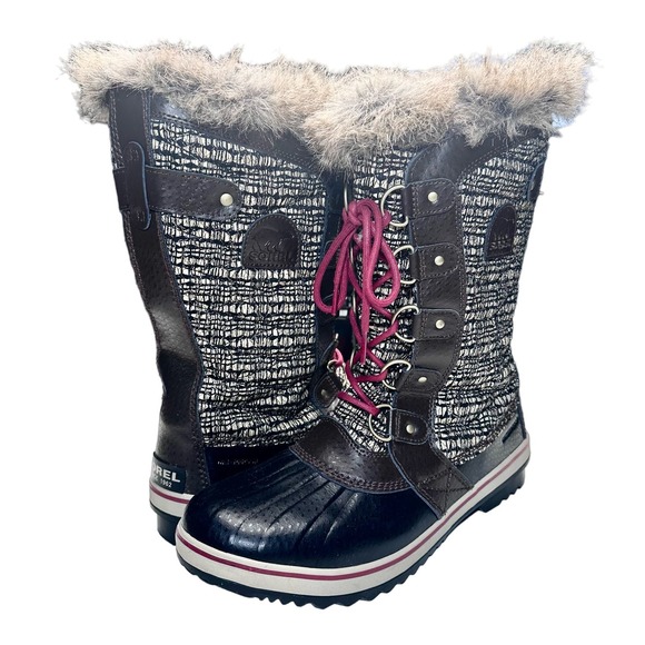 Sorel | Women | Tofino II Cordovan Metallic Faux Fur Waterpoof Boots | 10.5 - Picture 1 of 16